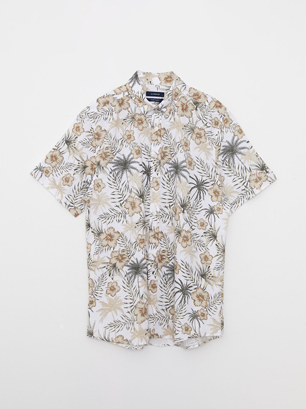 Regular Fit Short Sleeve Patterned Men's Shirt -S2GL85Z8-LQB