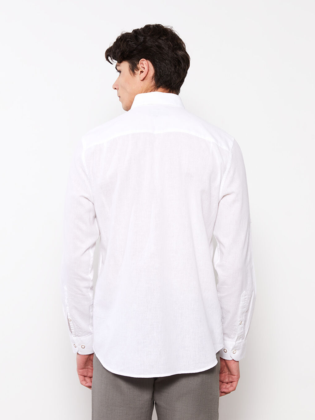 Regular Fit Long Sleeve Poplin Men's Shirt -S2GL88Z8-Q6K