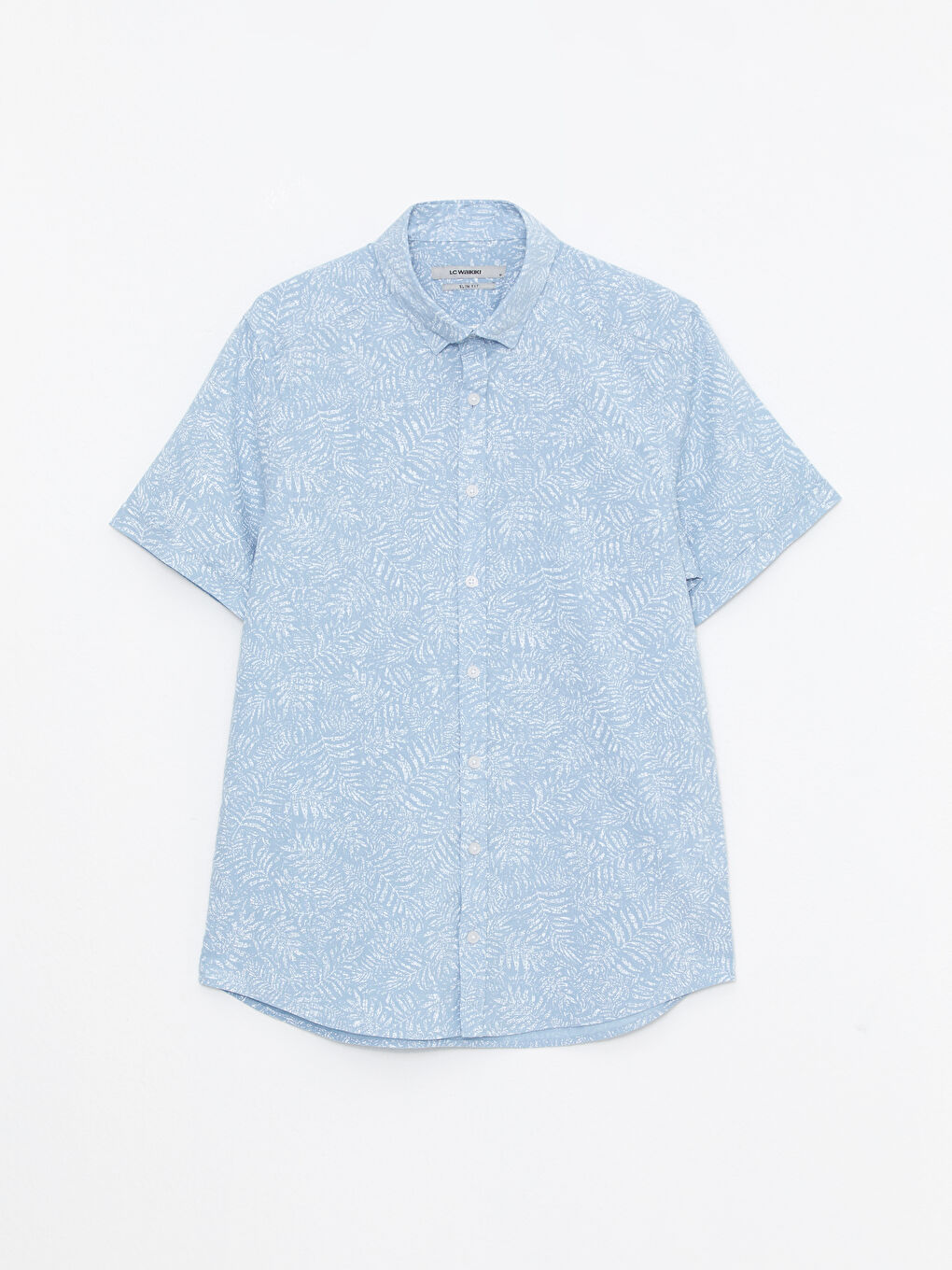 Mavi Slim Fit Kısa Kollu Desenli Poplin Erkek Gömlek-5