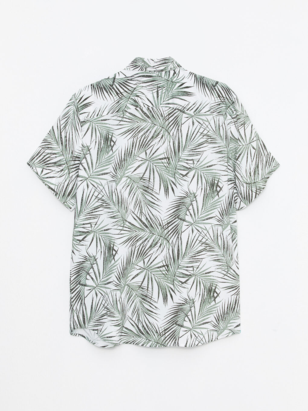 Yeşil Regular Fit Kısa Kollu Desenli Erkek Gömlek-6