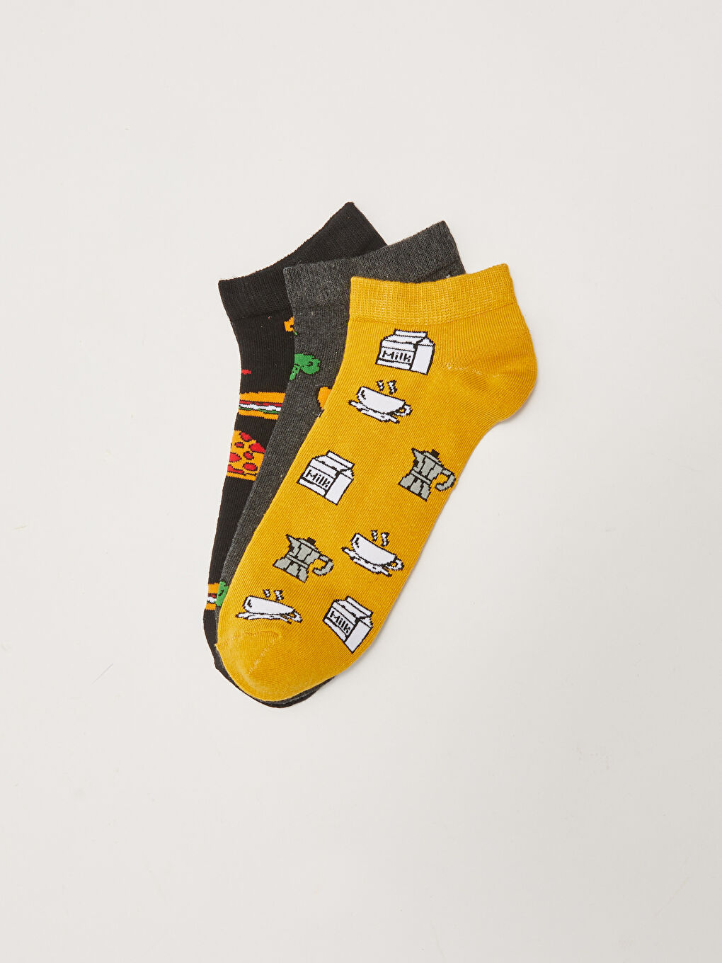 Karışık Desenli Erkek Patik Çorap 3'lü