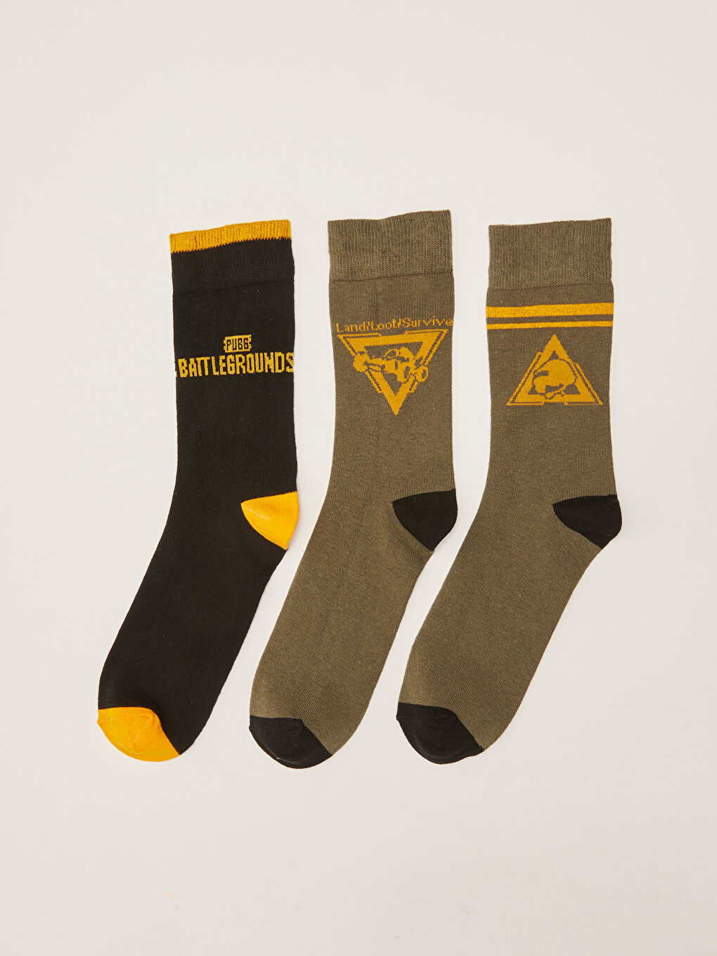 Karışık Pubg Baskılı Erkek Soket Çorap 3'lü