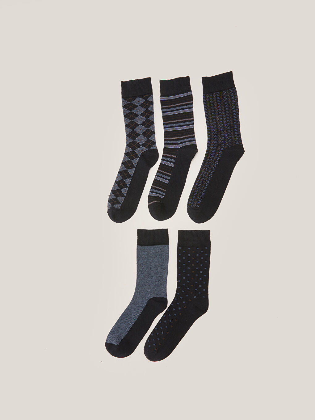 Karışık Desenli Erkek Soket Çorap 5'li-1