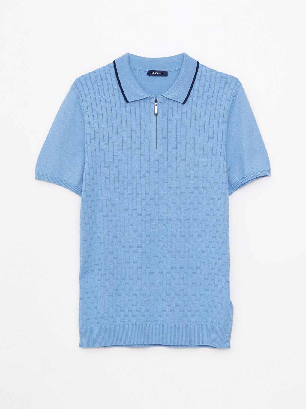 Mavi Polo Yaka Erkek Triko Tişört-5