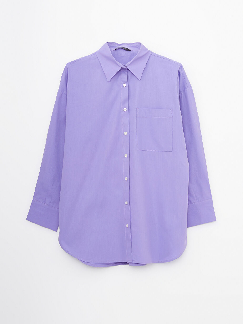 әйелдерге арналған түймелі стандартты ұзын жеңді мақта жейде-5