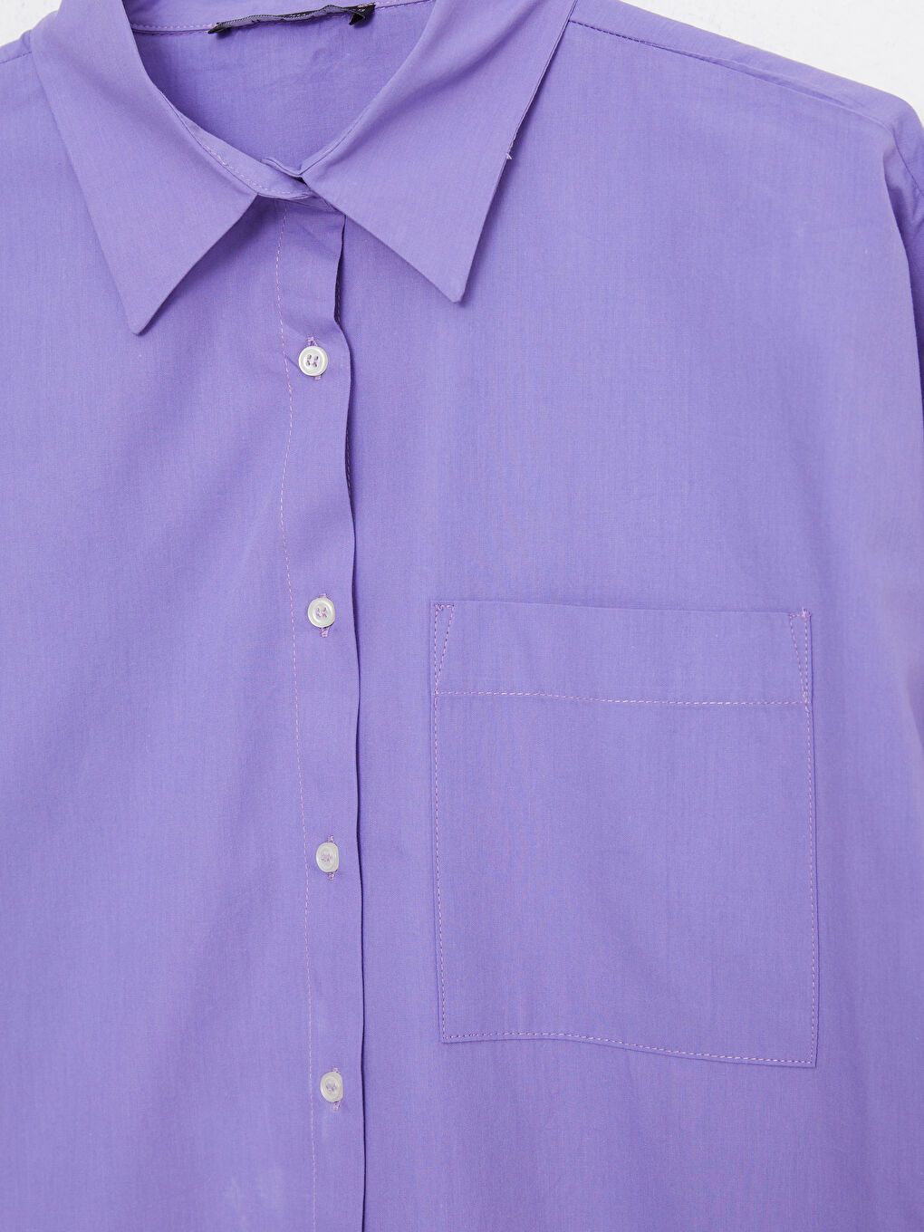 әйелдерге арналған түймелі стандартты ұзын жеңді мақта жейде-6