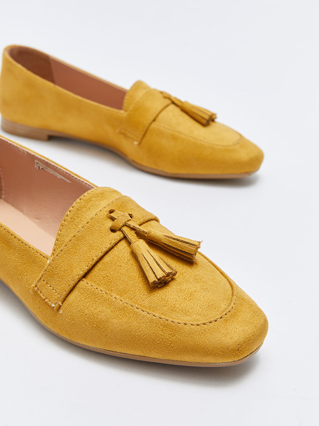 Sarı Püskül Detaylı Kadın Loafer Klasik Ayakkabı-2