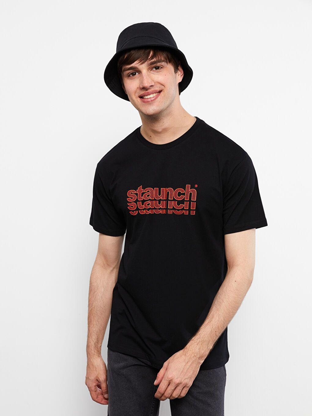 Crew Neck Short Sleeve Printed Combed Cotton Men's T-shirt-1