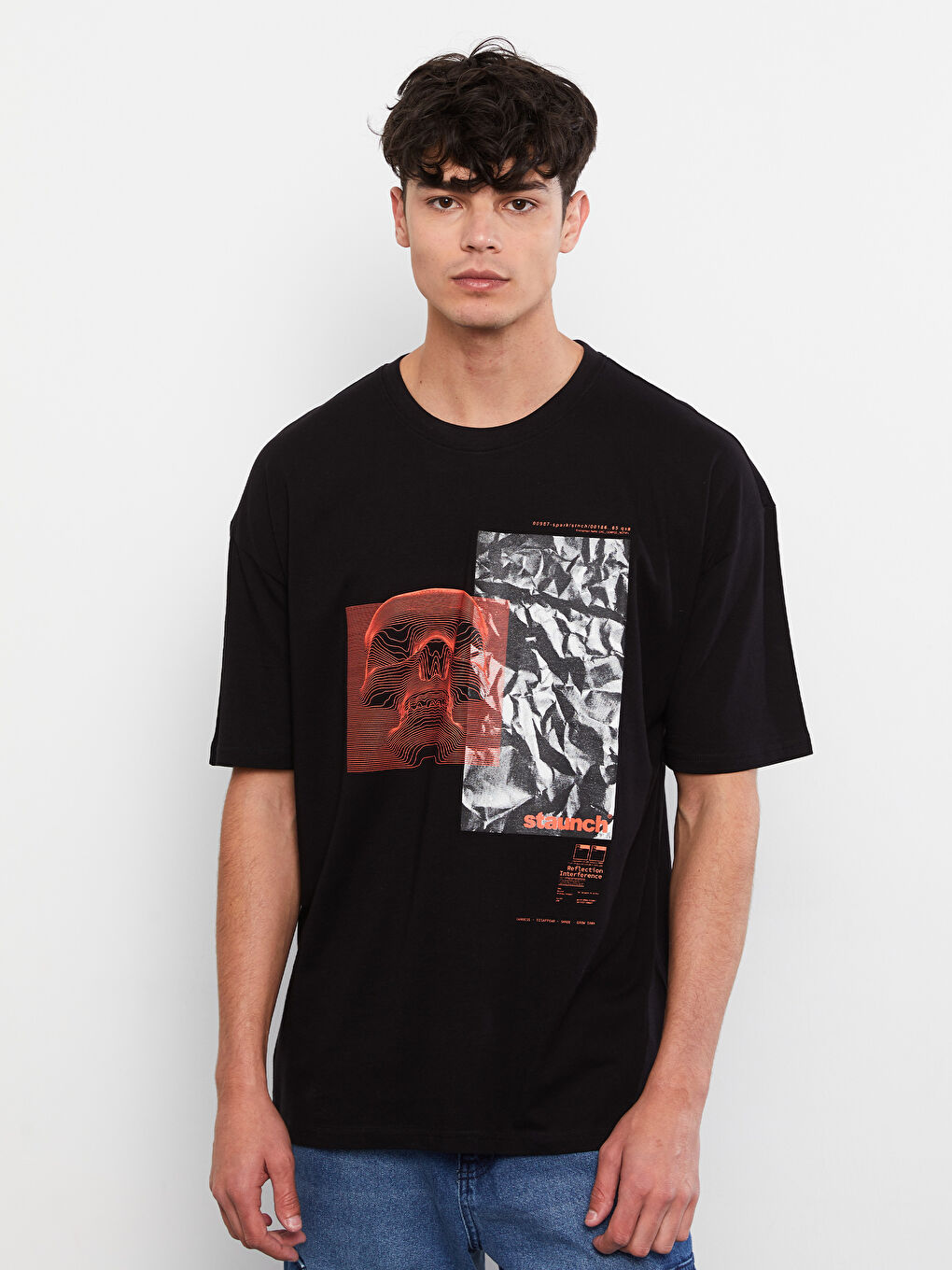 Crew Neck Short Sleeve Printed Combed Cotton Men's T-shirt -S2GM77Z8-CVL