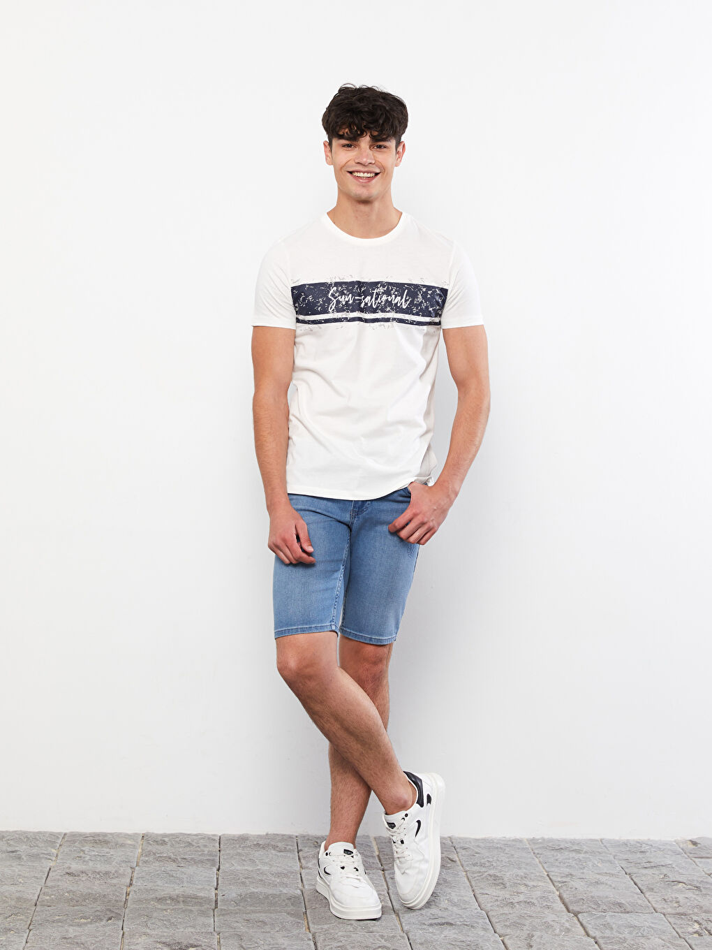 XSIDE Crew Neck Short Sleeve Printed Combed Cotton Men's T-shirt -S2GM99Z8-R5B