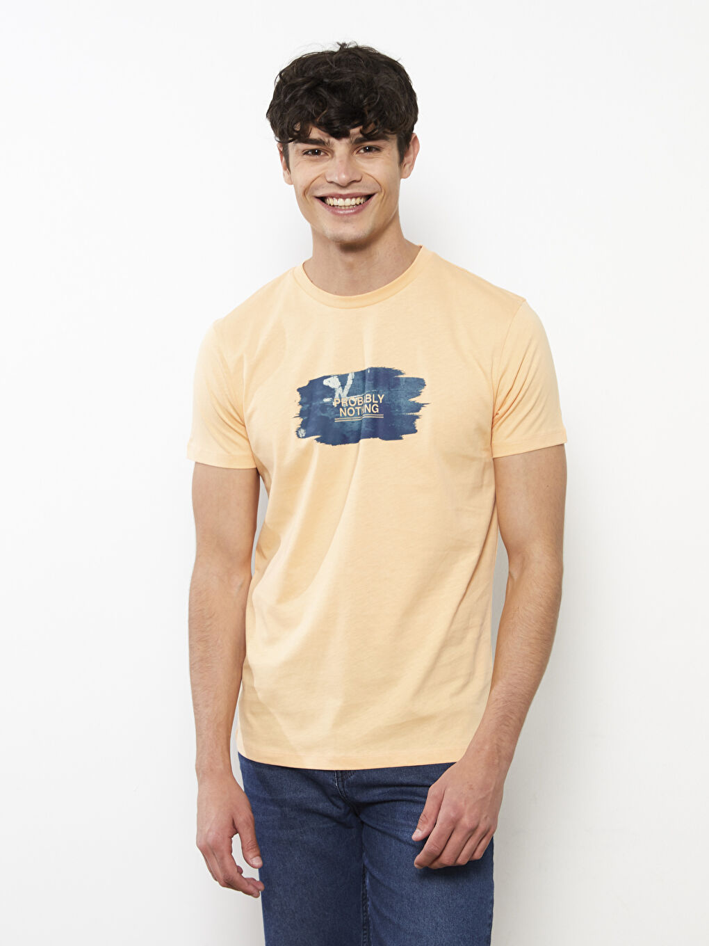 Crew Neck Short Sleeve Printed Combed Cotton Men's T-shirt-1