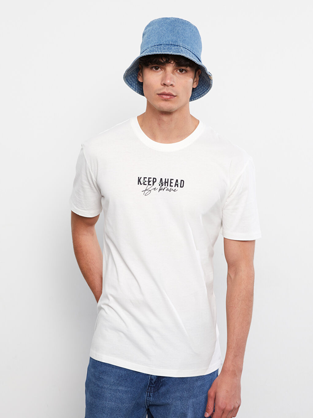 XSIDE Crew Neck Short Sleeve Printed Combed Cotton Men's T-shirt -S2GN17Z8-EEW