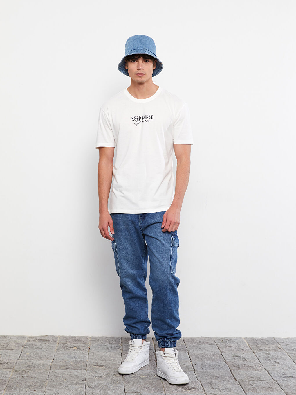 XSIDE Crew Neck Short Sleeve Printed Combed Cotton Men's T-shirt -S2GN17Z8-EEW