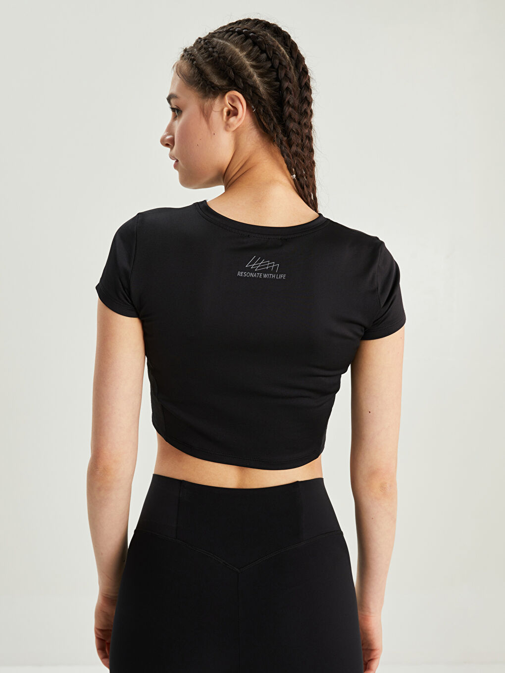 Tricou Crop cu Guler Rotund, Imprimat, Mânecă Scurtă pentru Femei-4