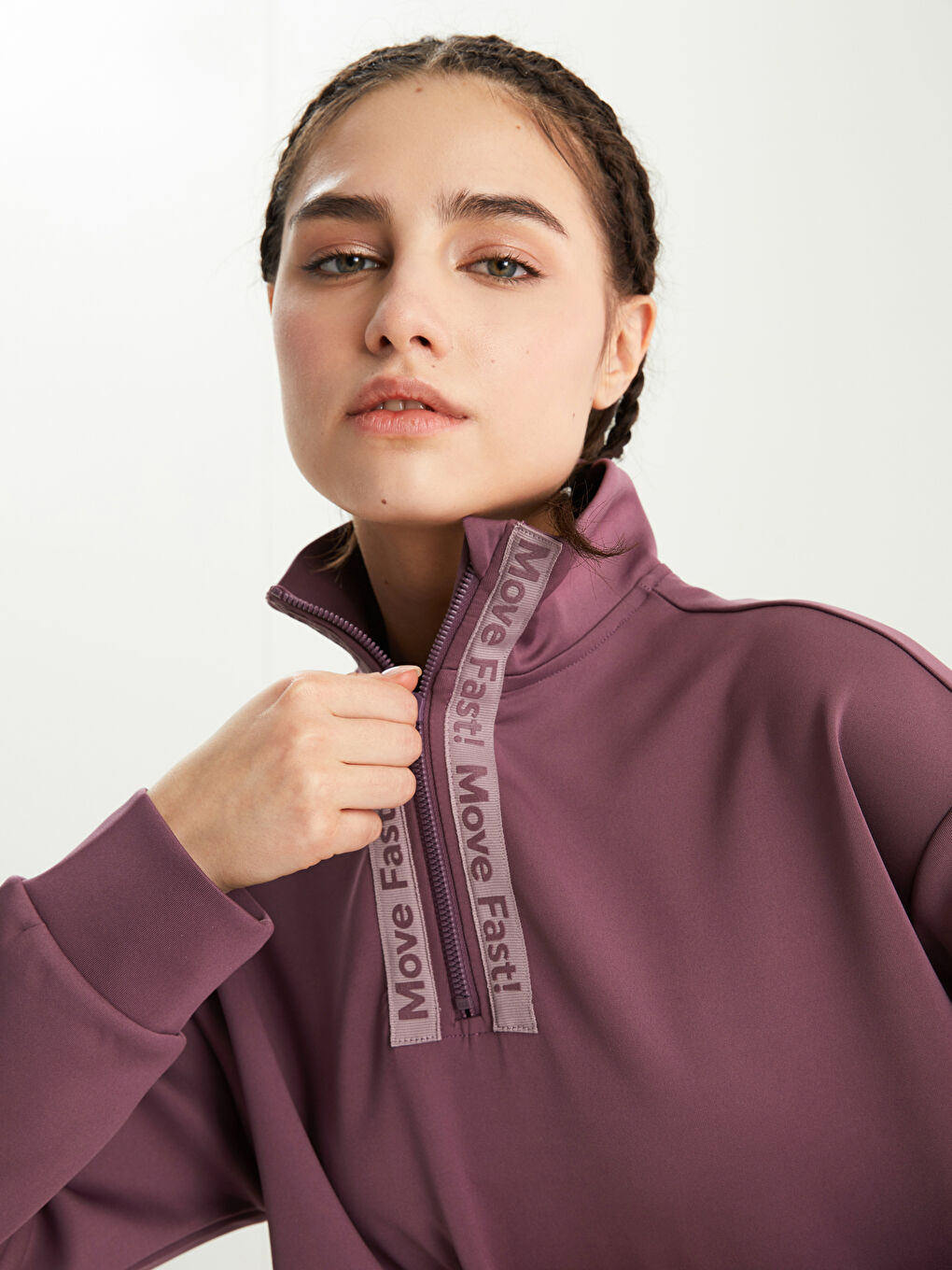 LCW SPORT Turtle Neck Printed Long Sleeve Women's Sweatshirt -S2GN41Z8-UW3
