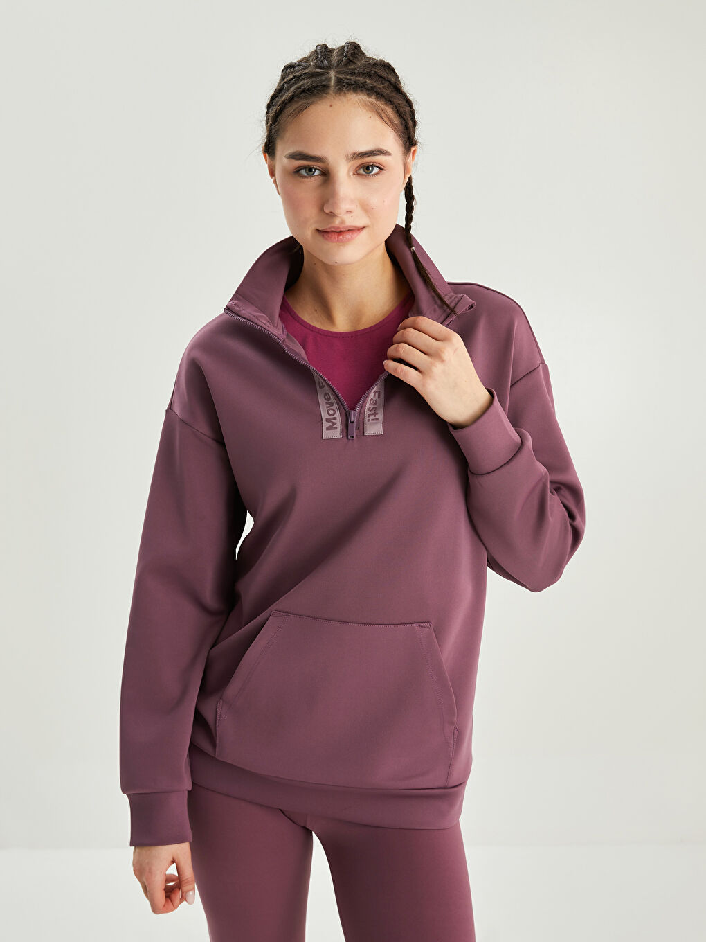 LCW SPORT Turtle Neck Printed Long Sleeve Women's Sweatshirt -S2GN41Z8-UW3