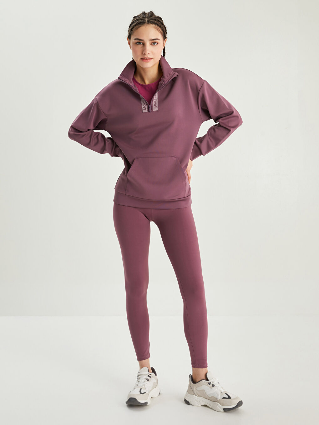 LCW SPORT Turtle Neck Printed Long Sleeve Women's Sweatshirt -S2GN41Z8-UW3