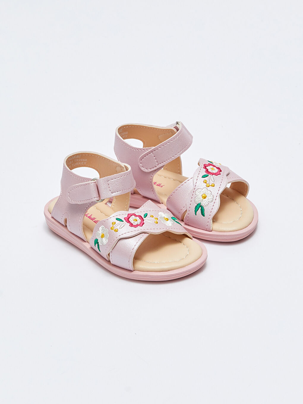 LC Waikiki Cvetno Vezeni Sandale sa Čičak Trakom za Bebe Devojčice -S2GN71Z1-RE0