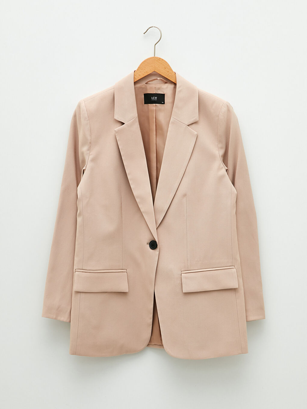 جاكيت بليزر للسيدات بأزرار وكم طويل عادي-6