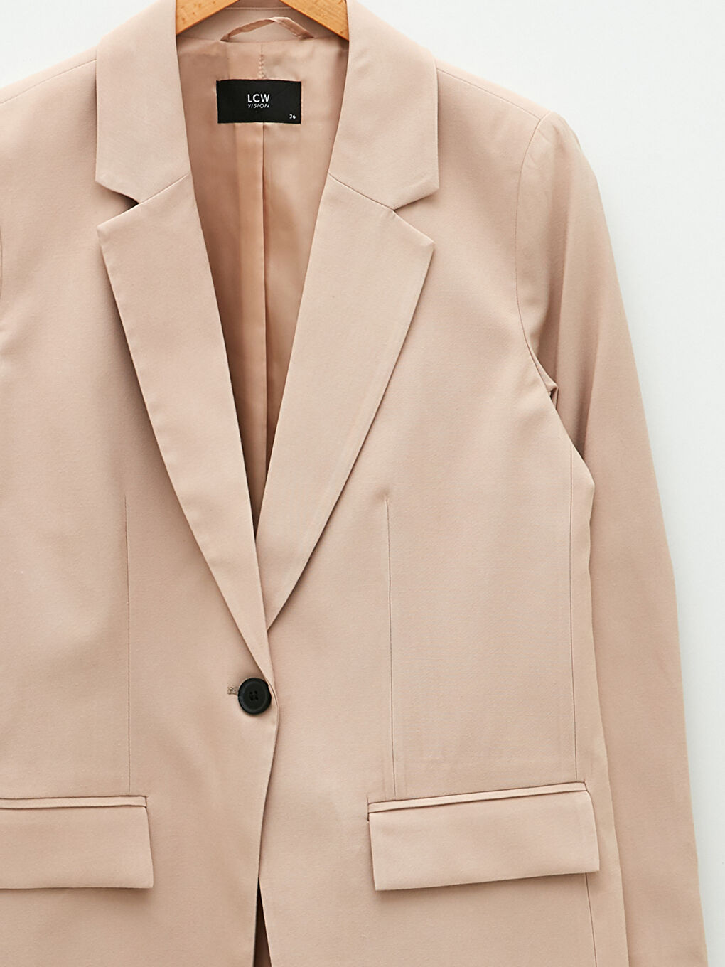 جاكيت بليزر للسيدات بأزرار وكم طويل عادي-8