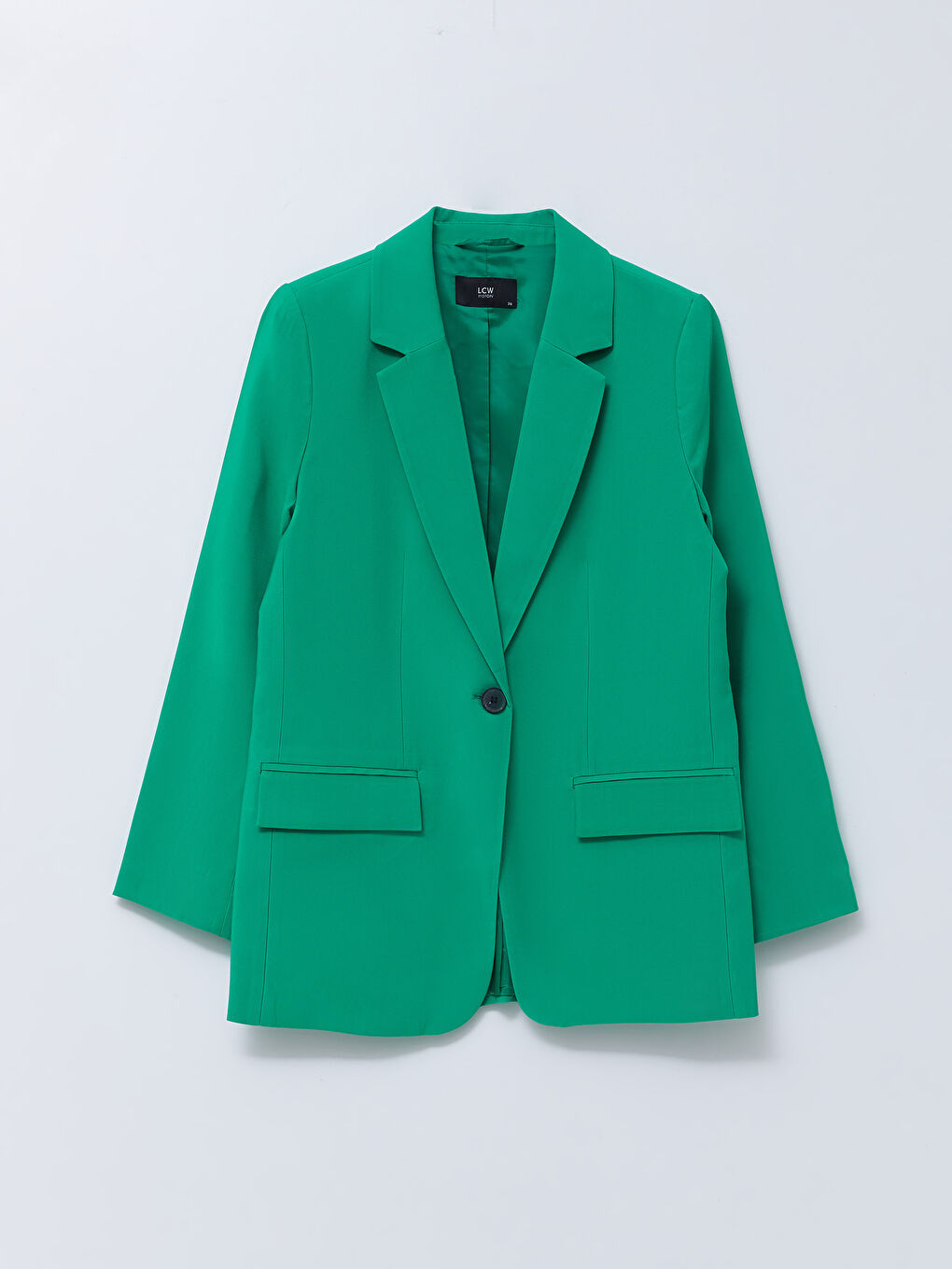 جاكيت بليزر للسيدات بأزرار وكم طويل عادي-4