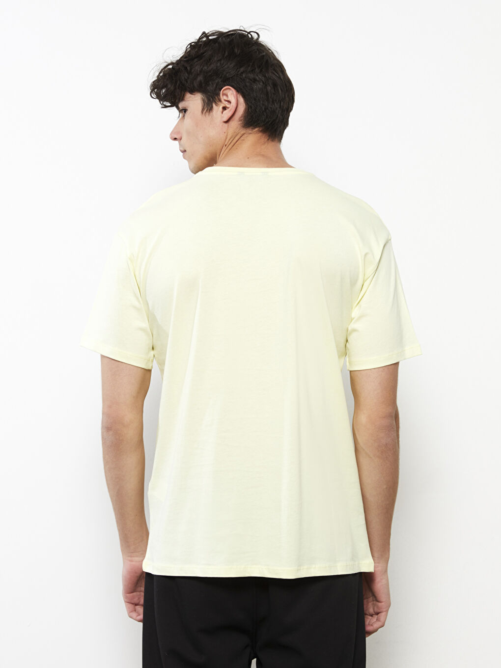 Yeşil Bisiklet Yaka Kısa Kollu Baskılı Penye Erkek Tişört-5