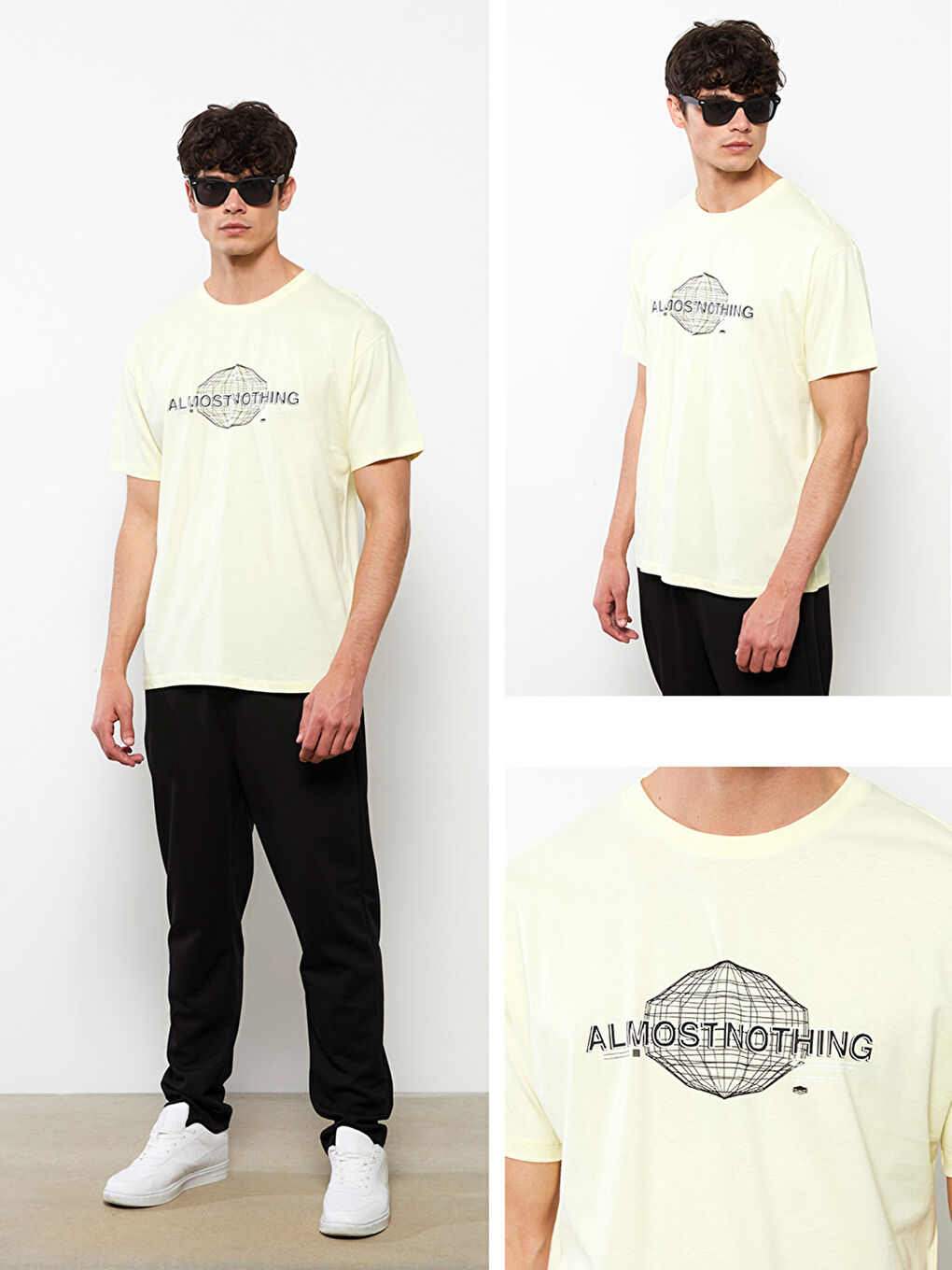 Yeşil Bisiklet Yaka Kısa Kollu Baskılı Penye Erkek Tişört