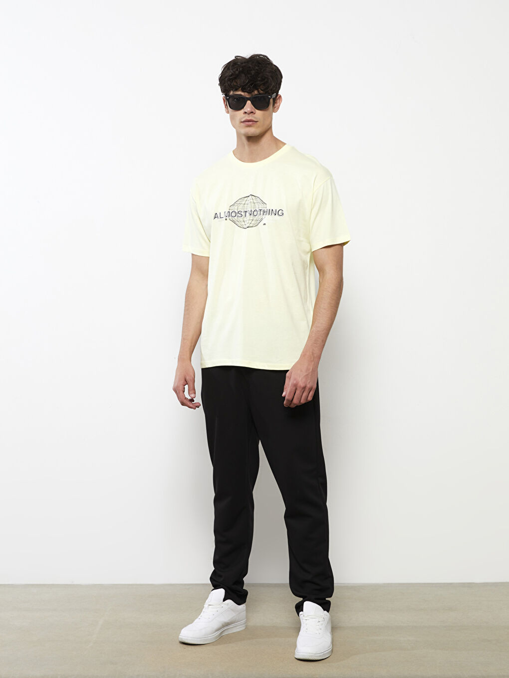 Yeşil Bisiklet Yaka Kısa Kollu Baskılı Penye Erkek Tişört-1