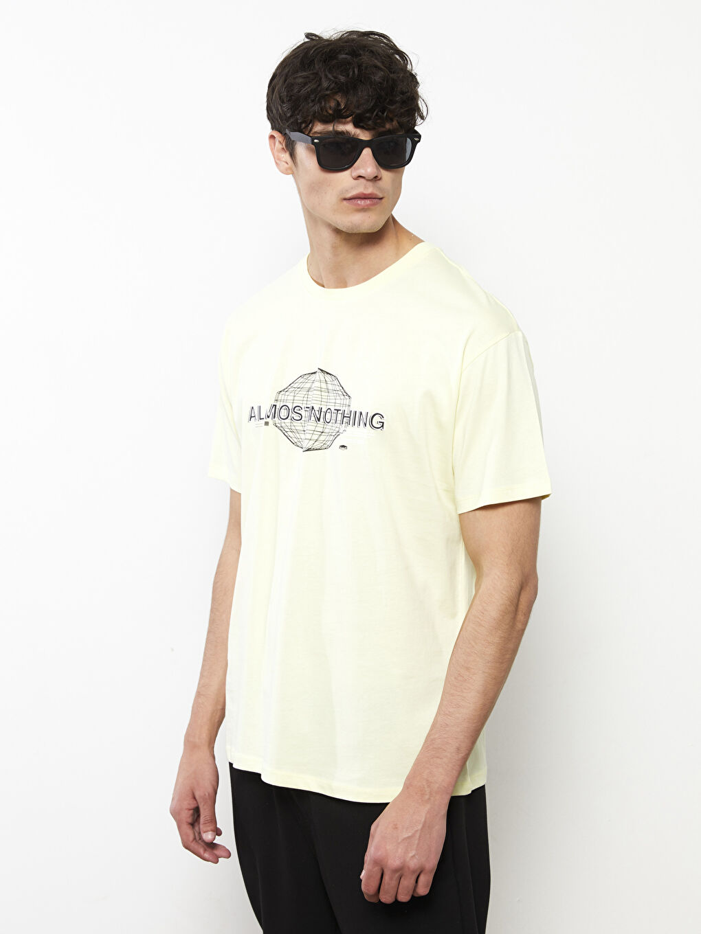 Yeşil Bisiklet Yaka Kısa Kollu Baskılı Penye Erkek Tişört-2