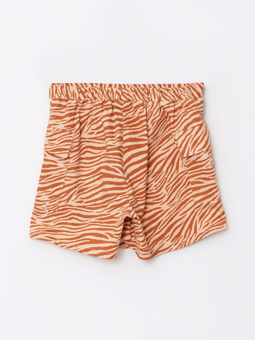 Karışık Beli Lastikli Desenli Gabardin Kız Çocuk Şort Etek-2