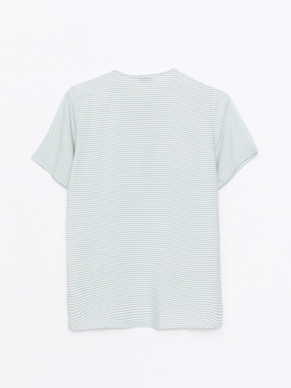 LC Waikiki Grandad Collar Striped Short Sleeve Gabardine Boy Shirt -S2GO43Z4-LFT