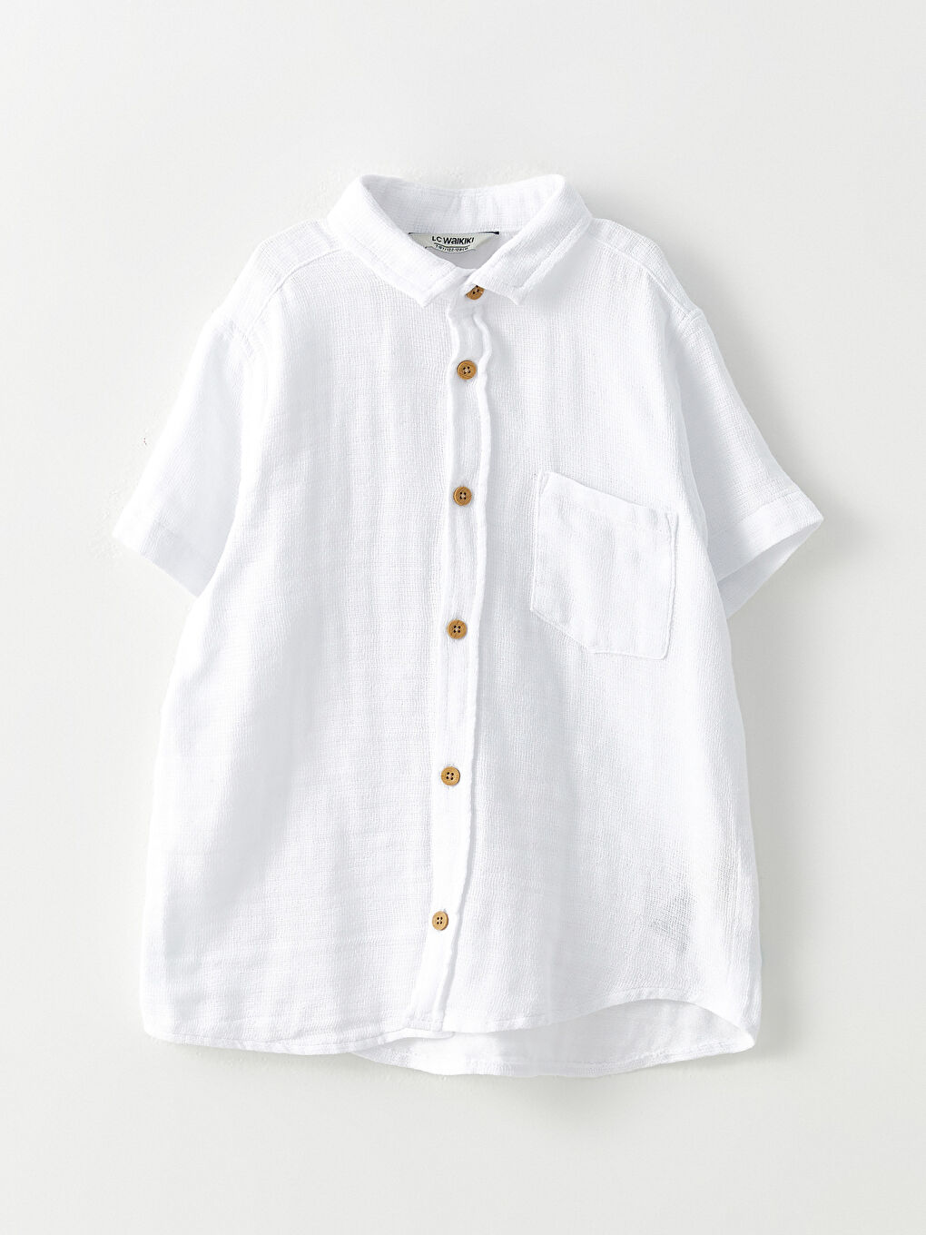 Beyaz Basic Kısa Kollu Erkek Çocuk Gömlek