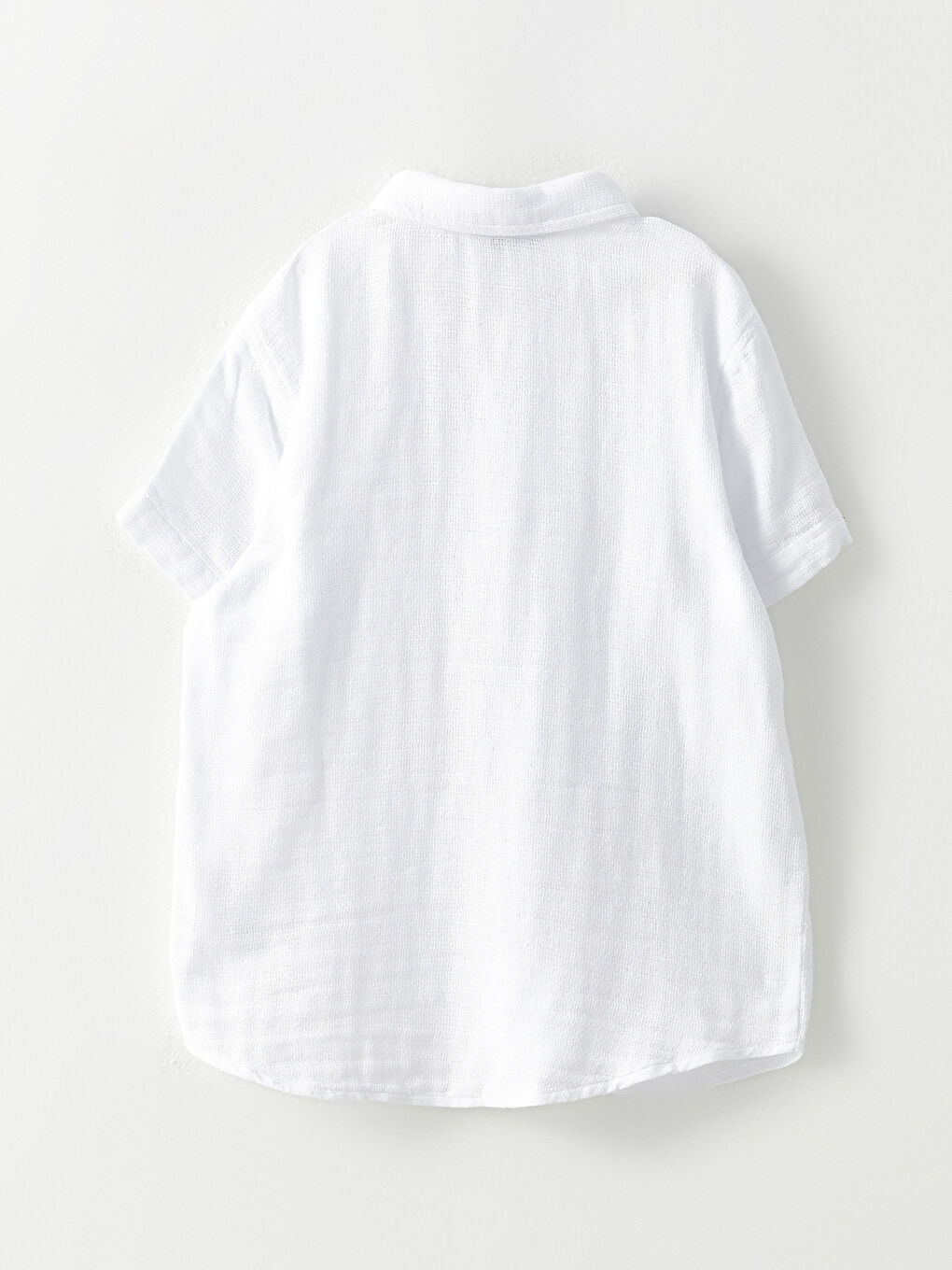 Beyaz Basic Kısa Kollu Erkek Çocuk Gömlek-2