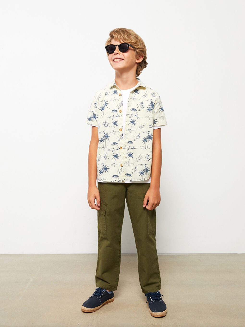 Chemise en Popeline à Manches Courtes pour Garçons à Motifs-1