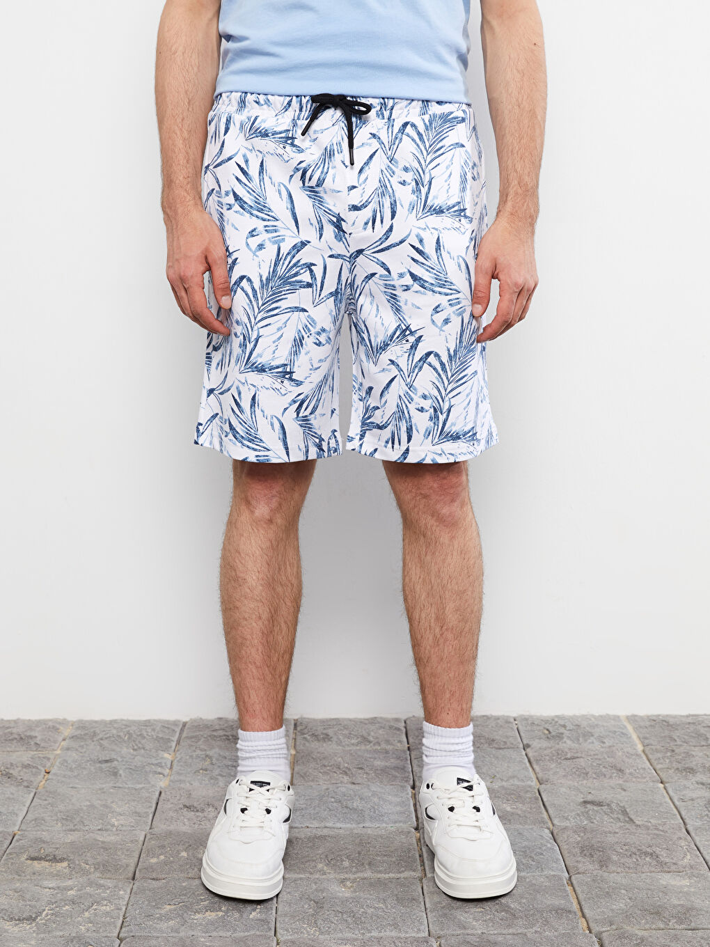 Beyaz Standart Kalıp Erkek Şort-2