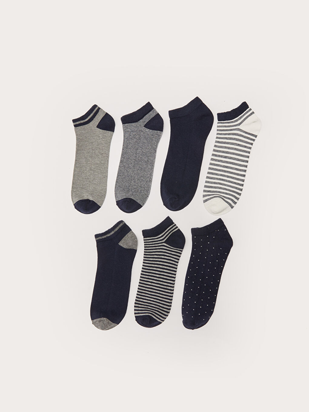 Karışık Desenli Erkek Patik Çorap 7'li-1