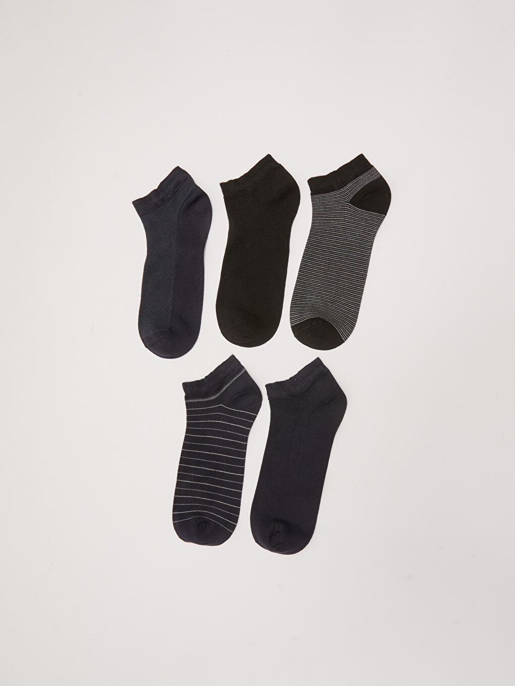 Striped Men's Bamboo Booties Socks 5 Pack-1