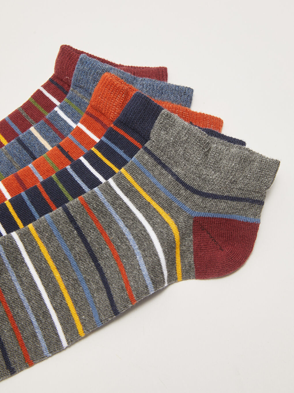 Karışık Çizgili Erkek Patik Çorap 5'li-2