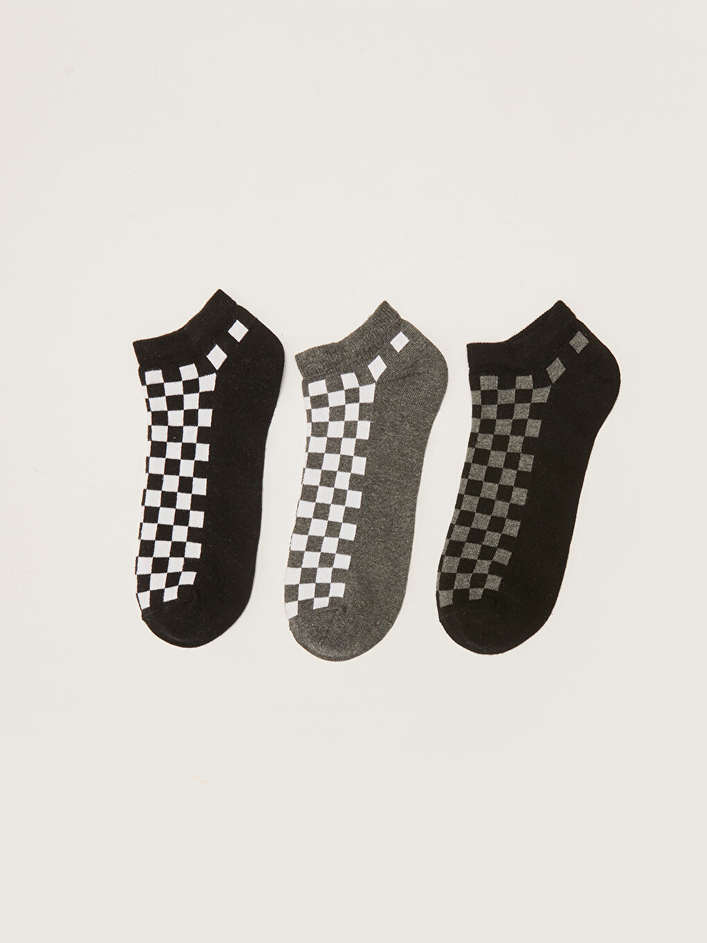 LCW ACCESSORIES Plaid Men's Booties Socks 3 Pack -S2GP20Z8-K00