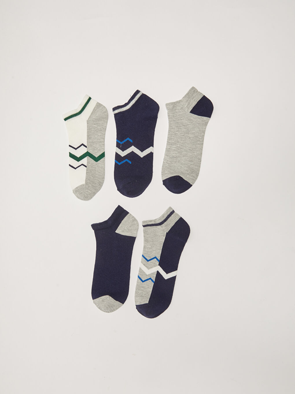 Patterned Men's Trainer Socks 5 Pack-1