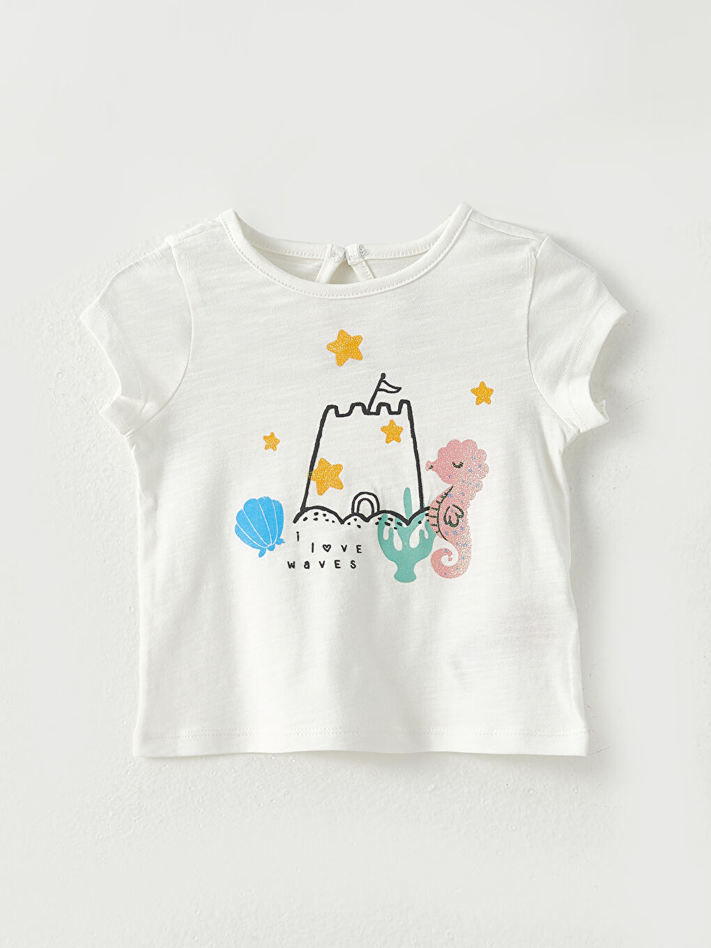 Tricou Bebeluși Fete Guler Rotund Mânecă Scurtă Imprimat 2 Bucăți-2