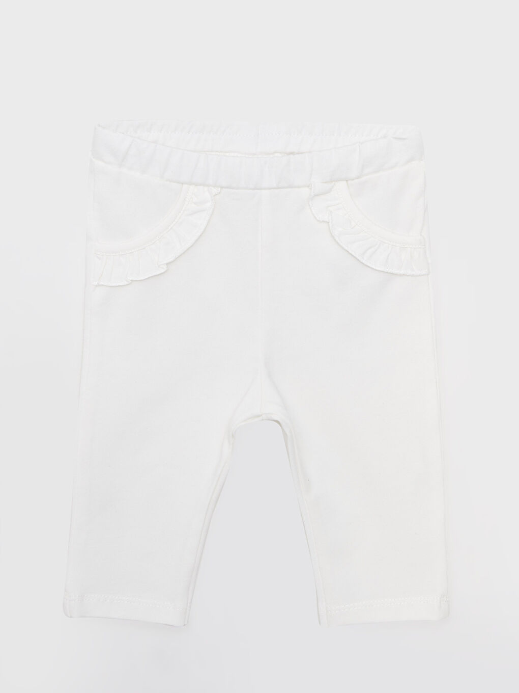 Mavi Beli Lastikli Pamuklu Kız Bebek Tayt 2'li-1