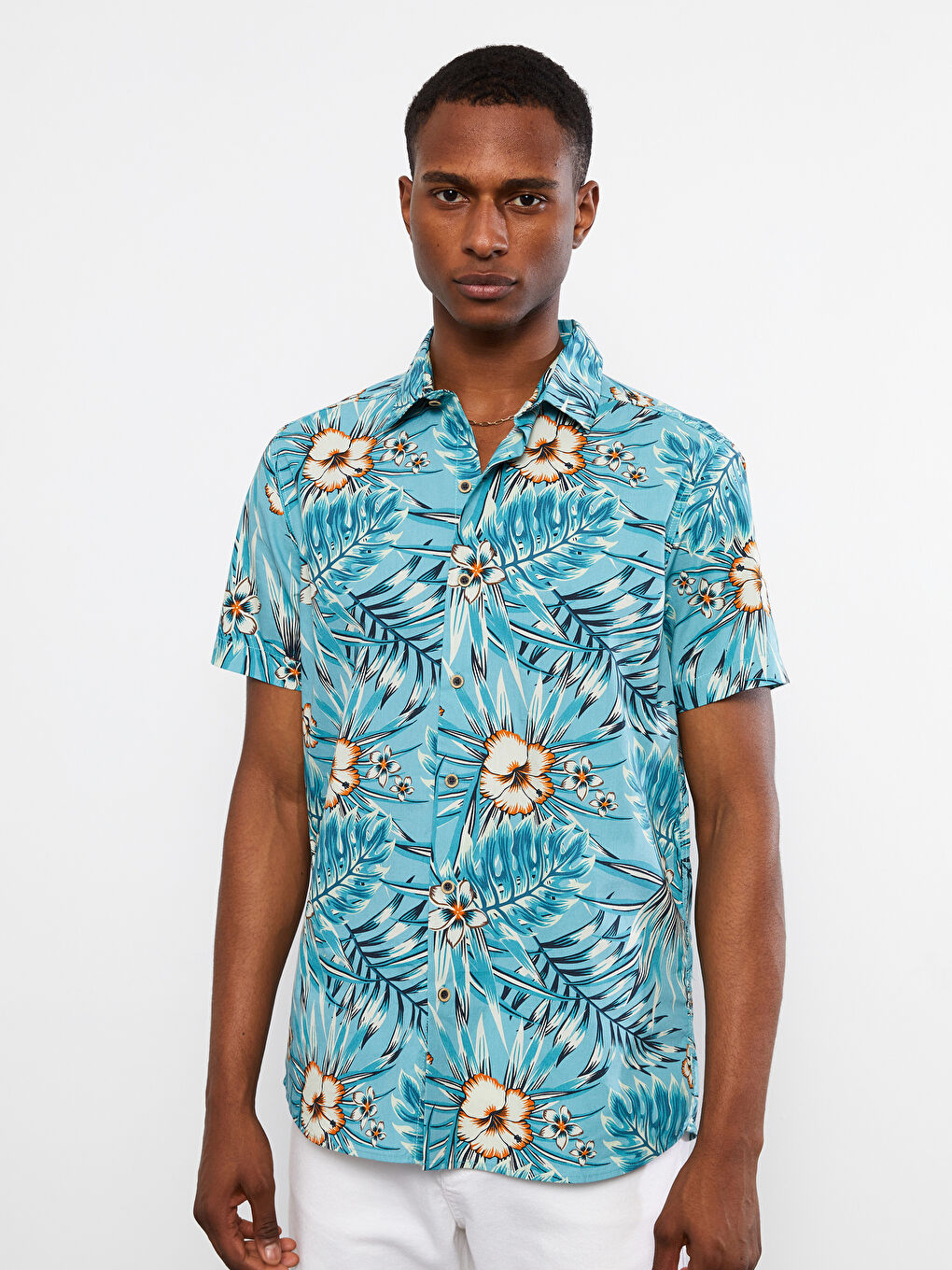 Mavi Regular Fit Kısa Kollu Desenli Poplin Erkek Gömlek-2