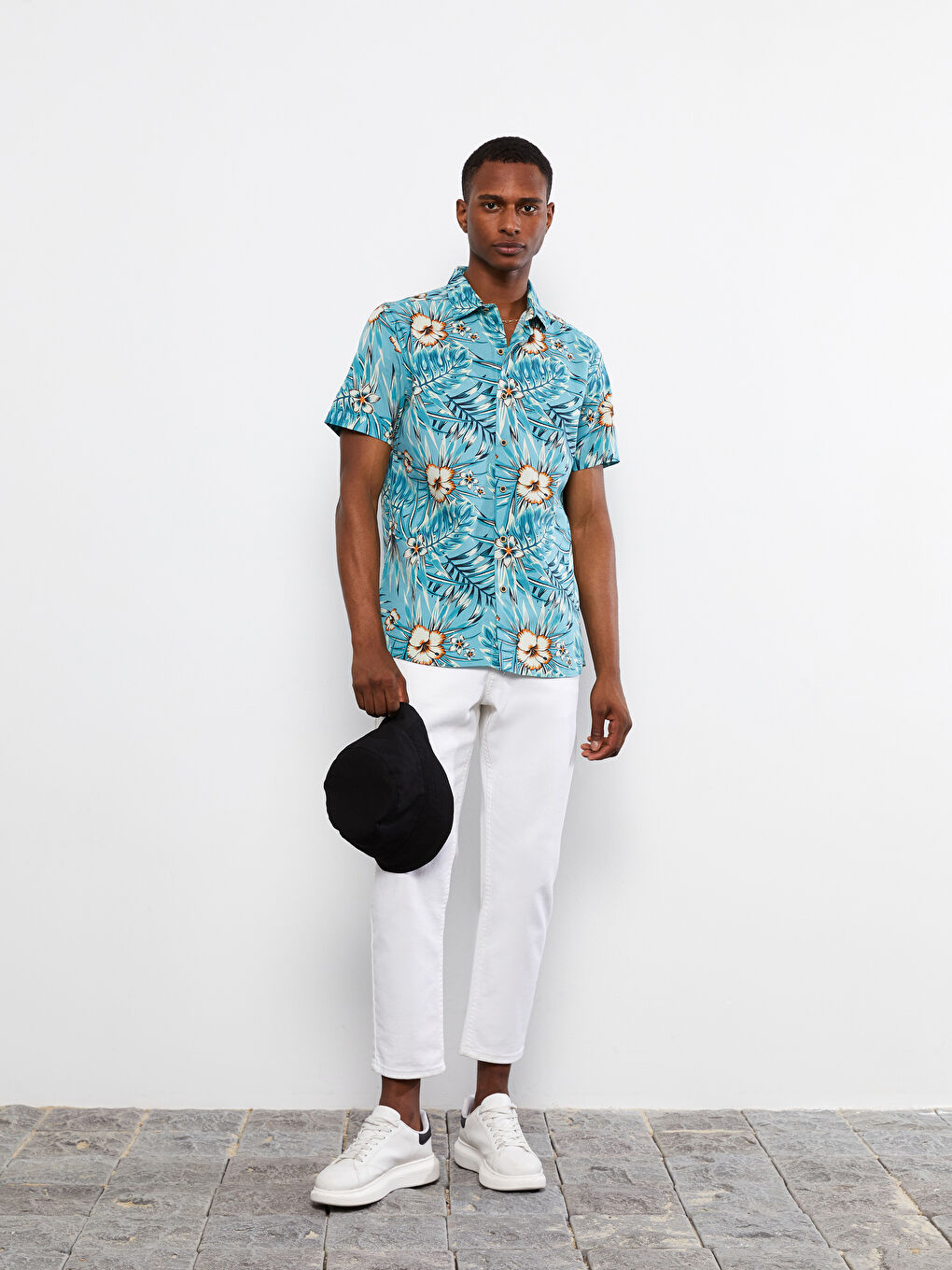 Mavi Regular Fit Kısa Kollu Desenli Poplin Erkek Gömlek-3