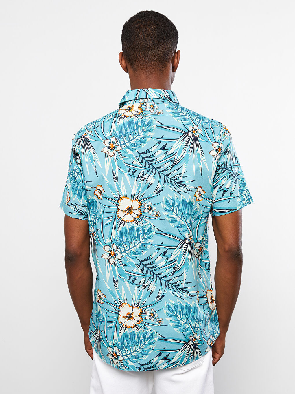 Mavi Regular Fit Kısa Kollu Desenli Poplin Erkek Gömlek-4