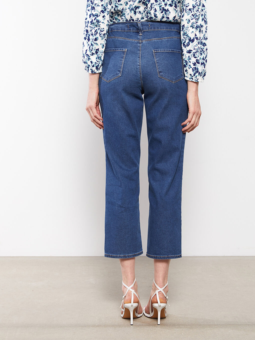 Elastic Waist Mercury Skinny Fit Straight Pocket Detailed Women's Jean Trousers-4