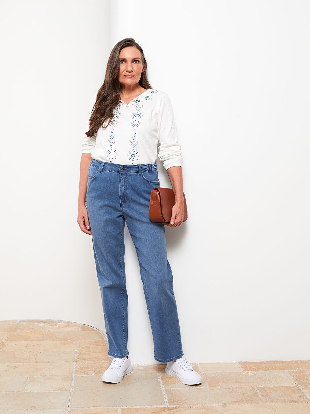 Bej Beli Lastikli Mercury Skinny Fit Düz Cep Detaylı Kadın Jean Pantolon