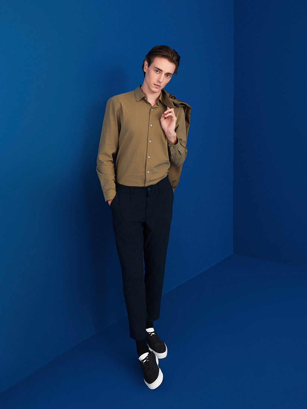 Lacivert Slim Fit Erkek Pantolon-1