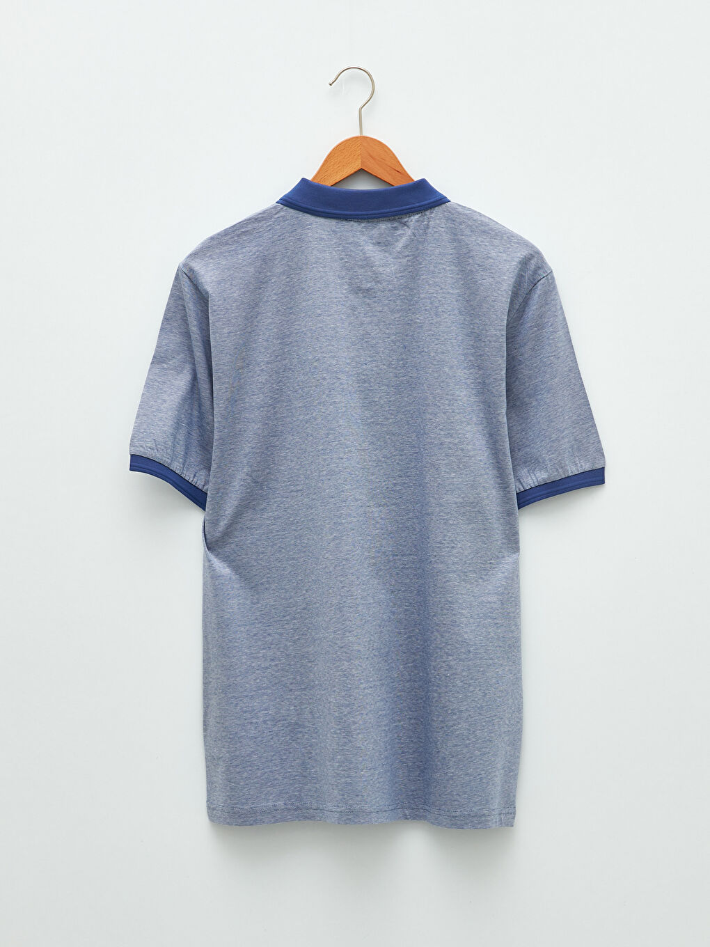 Polo Collar Short Sleeved Men's Mercerized T-Shirt-6