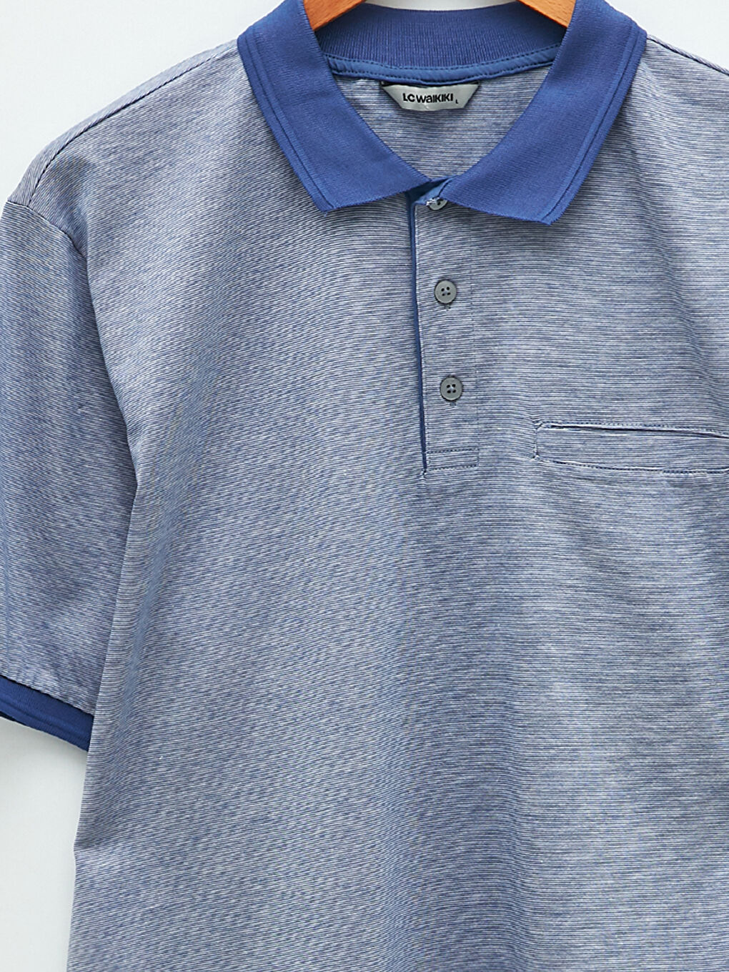 Polo Collar Short Sleeved Men's Mercerized T-Shirt-7